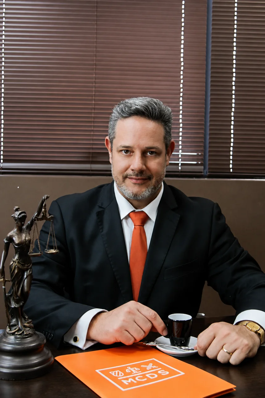 Dr. Luiz Fernando Marcondes durante atendimento jurídico